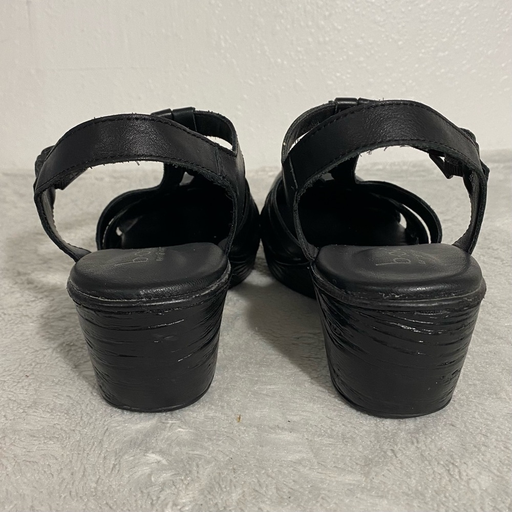 boc Born on Concept Persi Black Leather T-Strap Clog Sandal Women’s Size 10M - Picture 5 of 11